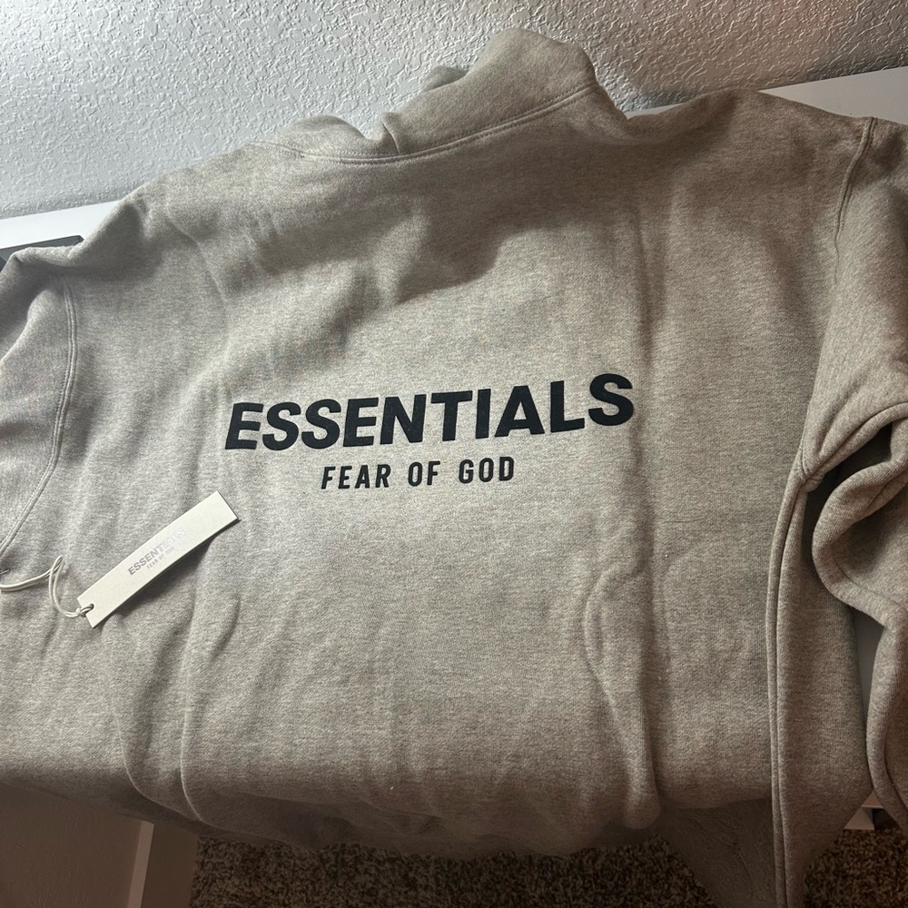 Fear of God Essentials Light Gray Hoodie